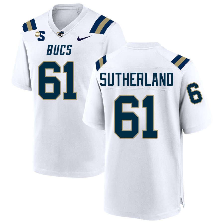 Men #61 Davis Sutherland Charleston Southern Buccaneers 2023 College Football Jerseys Stitched-White